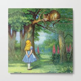 Cheshire Cat Metal Print | Aliceinwonderland, Children, Tenniel, Vintage, Illustration, Alice, Wonderland, Painting 
