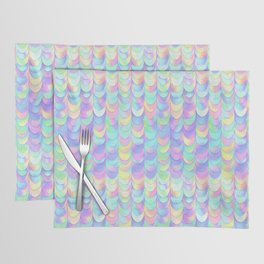 Holographic Mermaid Scales Pattern Placemat