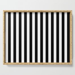 Black and white vertical stripes | Classic cabana Stripe Serving Tray