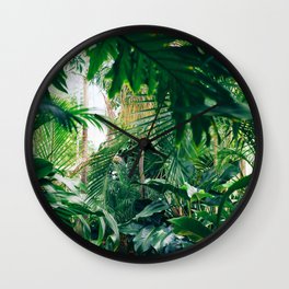 Greenery Jungle (Color) Wall Clock | Tropical, Exotic, Jungle, Bananaleafs, Wilderness, Fresh, Greens, Bananaleaf, Hawaii, Tropics 