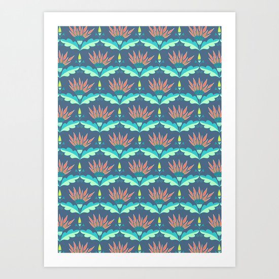 Midnight lilies Art Print