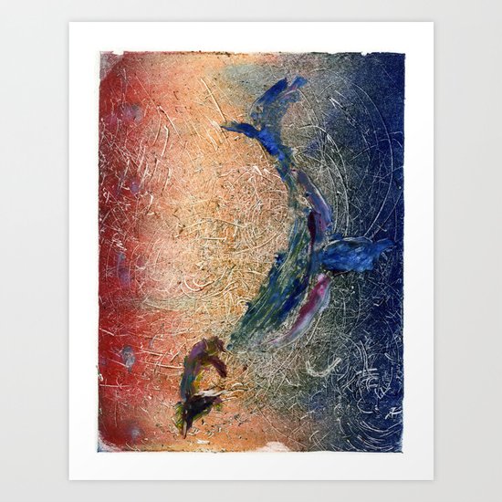 Humpback Whale and Calf Art Print