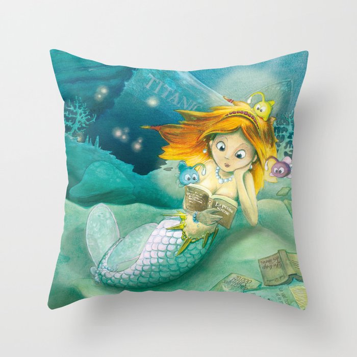 How mermaids get new books Throw Pillow