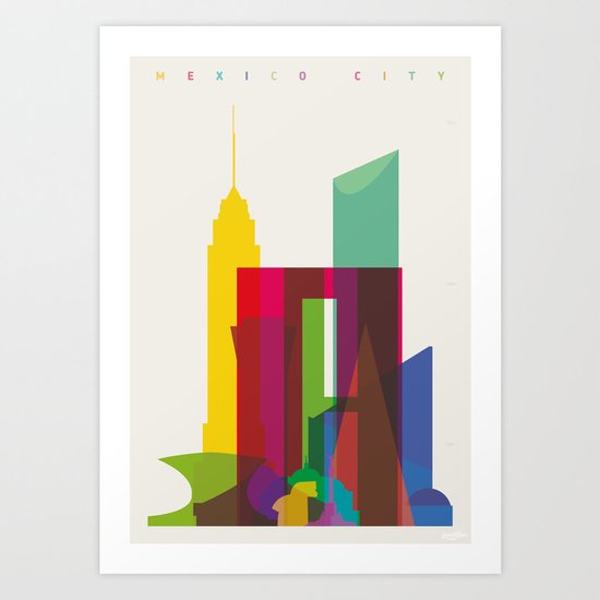 Shapes of Mexico City accurate to scale Art Print