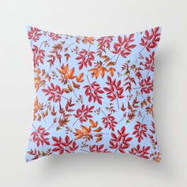 Autumn Leaves Peacefully Falling Throw Pillow