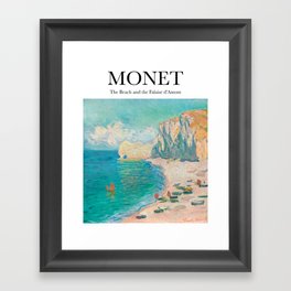 Monet - The Beach and the Falaise d'Amont Framed Art Print