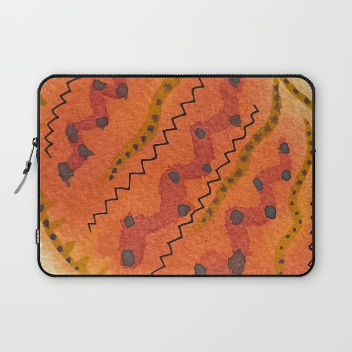 Hand Painted Orange Watercolor Abstract Design - Citrus Vibes Laptop Sleeve