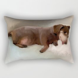Flo the sleeping dachshund Rectangular Pillow