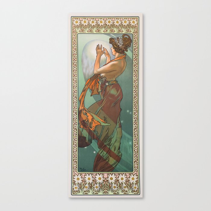 Alphonse Mucha "The Moon and the Stars Series: The Pole Star" Canvas Print