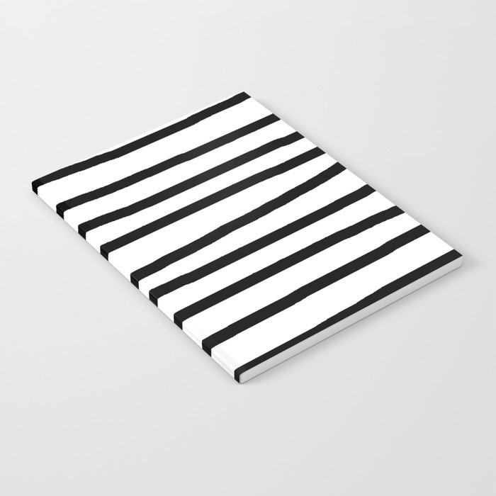 Simply Drawn Stripes in Midnight Black Notebook