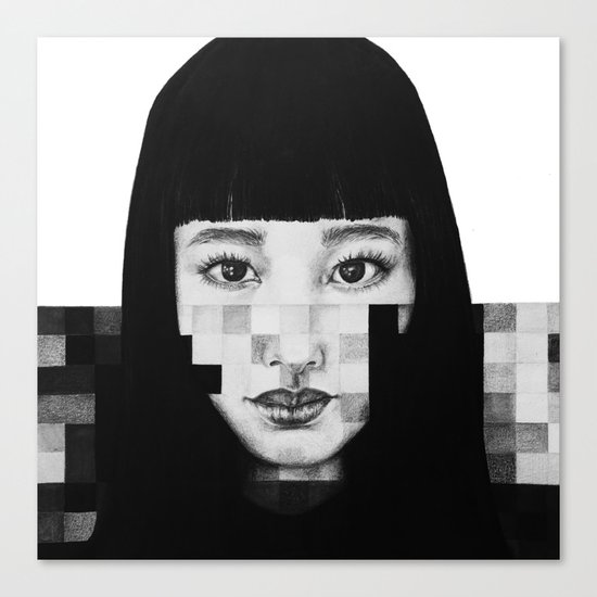 Pixel Girl Canvas Print