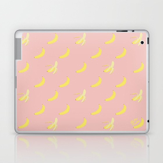 Cute banana pattern in Pink Laptop & iPad Skin