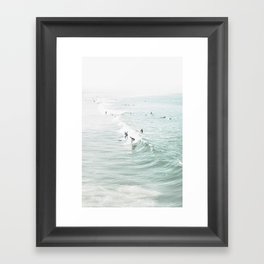 Surfer Waves Coastal Ocean Framed Art Print
