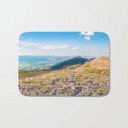 French rolling landscape hill mountain large panorama in summer Bath Mat | Panorama, Travel, Hill, Meadow, Summer, Viewpoint, Mountain, Valley, Photo, Pasture 
