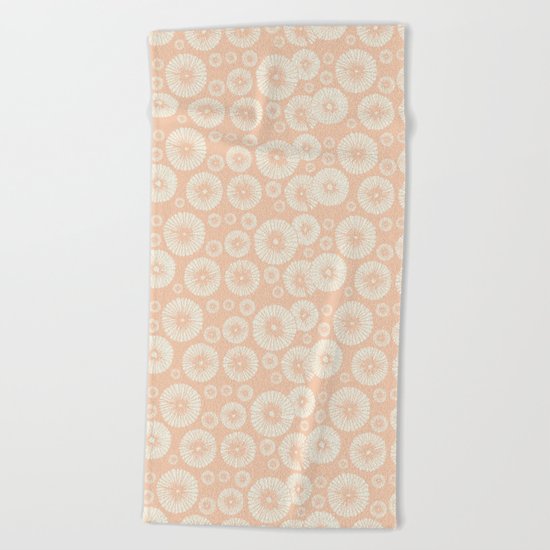 Pink Flowers on Tropical Blush Beach Towel
