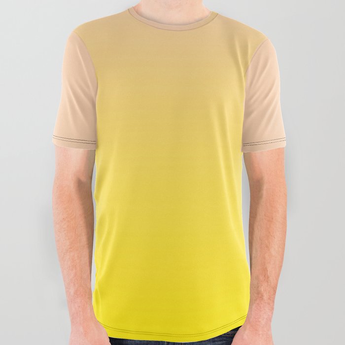 YELLOW & PEACH GRADIENT  All Over Graphic Tee