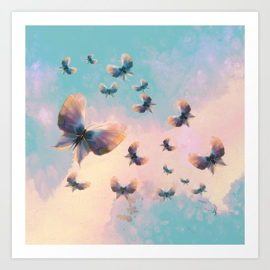 Happiness is a butterfly Art Print