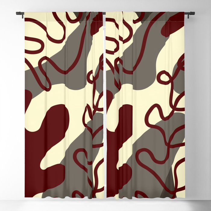 Abstract line shape fern 1 Blackout Curtain