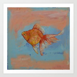 Ryukin Goldfish Art Print | Animal, Illustration, Nature, Painting 