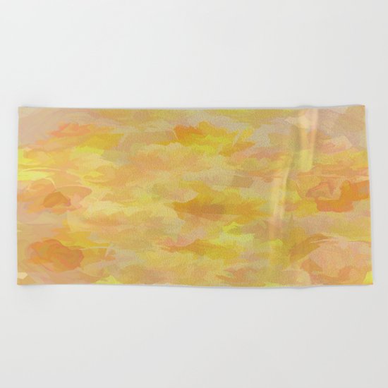 Floating Flowers Painterly Abstract Beach Towel