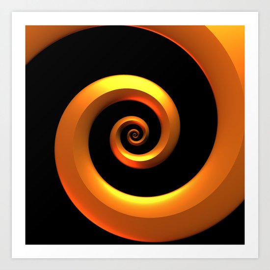 Curl, Gold Art Print