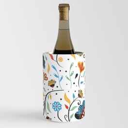 painted-tropical-leaves-flowers-pattern Wine Chiller