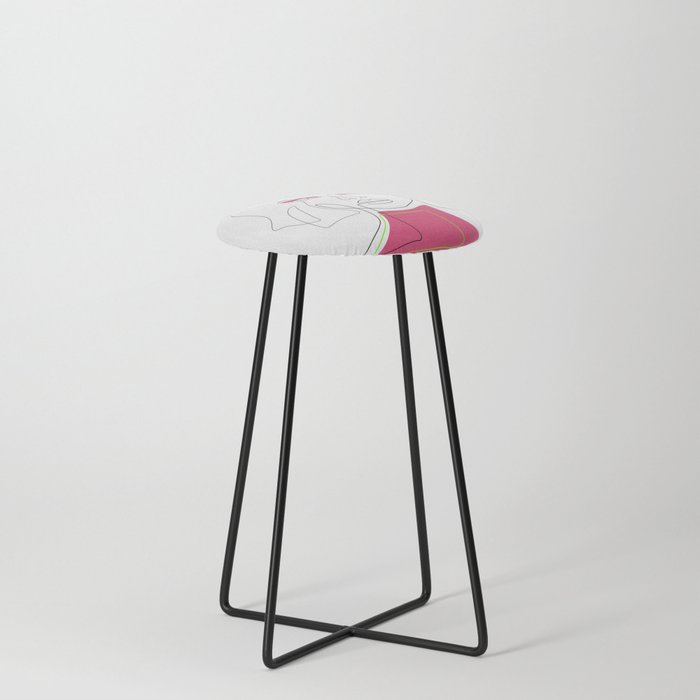 Chic Pink Counter Stool