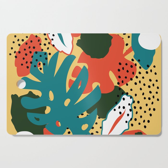 Abstract trendy hipster floral pattern Cutting Board