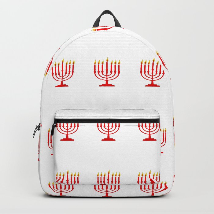 Menorh With Seven Burning Candles Backpack