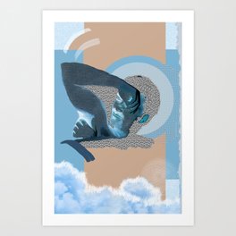 Man in the clouds Art Print