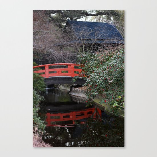 Japanese garden bridge Canvas Print