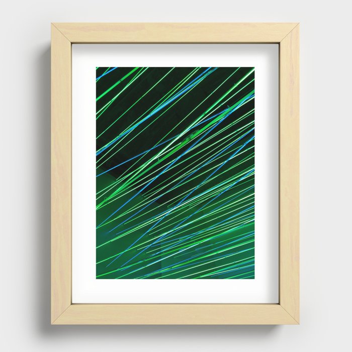 neon green lines Recessed Framed Print