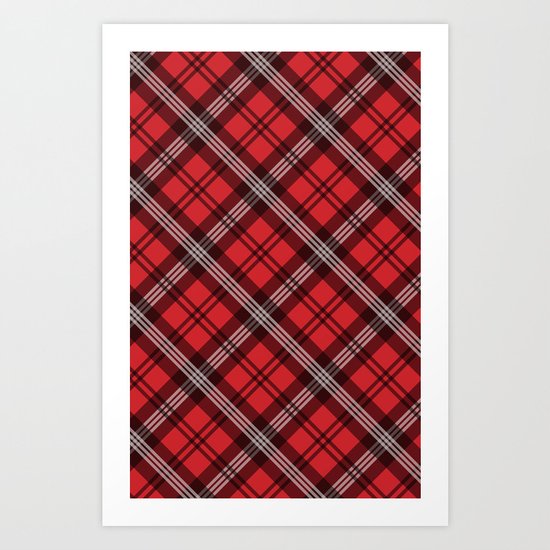 Scottish Plaid (Tartan) - Red Art Print