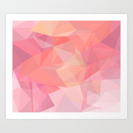 autumn color polygon background Art Print