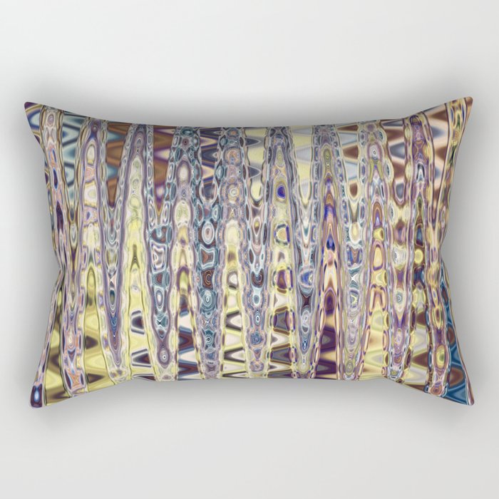 Surrealistic Zigzag Abstract In Yellow Rectangular Pillow