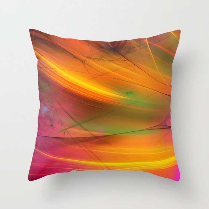 yellow abstract fractal background 3d rendering Throw Pillow