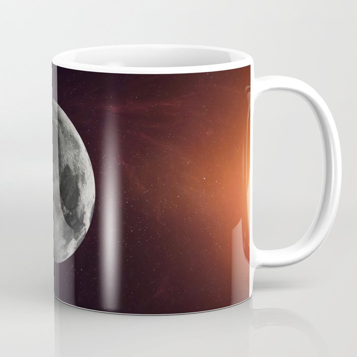 Moon Earth satellite. Poster background illustration. Coffee Mug