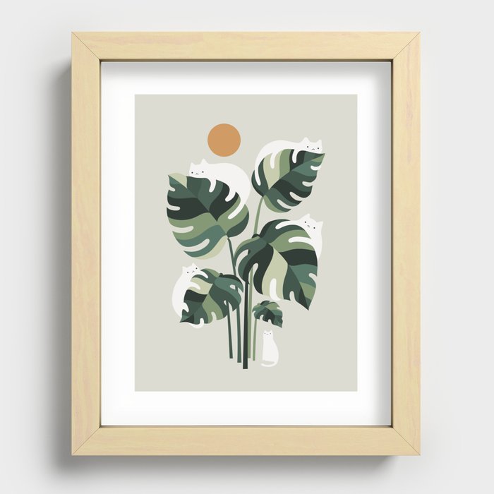 Cat and Plant 11 Recessed Framed Print