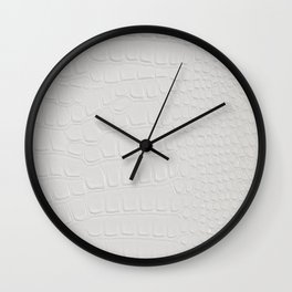 White Crocodile Leather Wall Clock