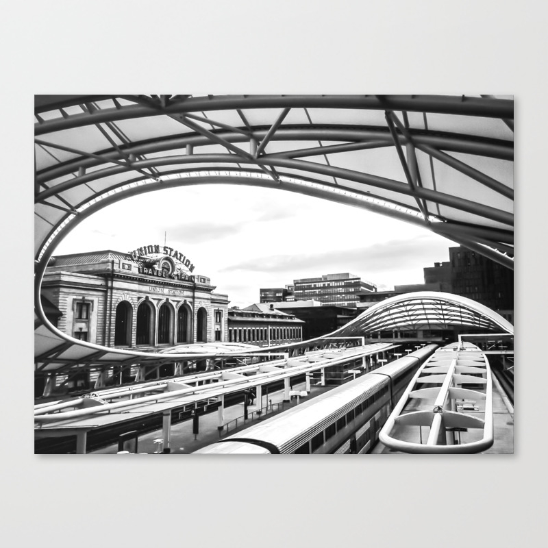 Union Station Train Travel Downtown Denver Colorado Black And