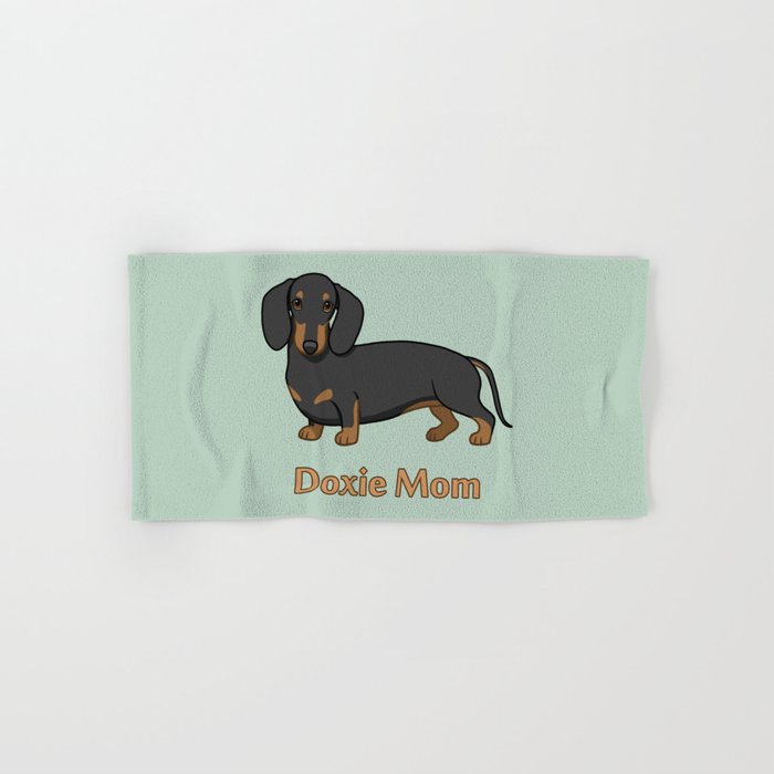 Cute Black Tan Dachshund Dog Doxie Mom Hand & Bath Towel