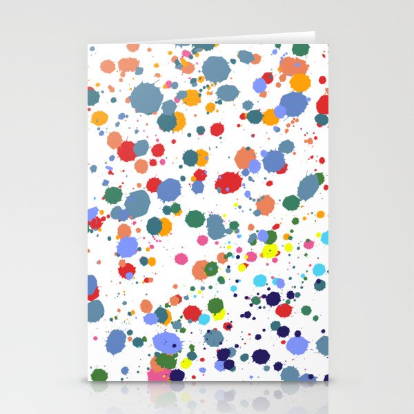 Colorful Paint Splash Art Pattern Stationery Cards