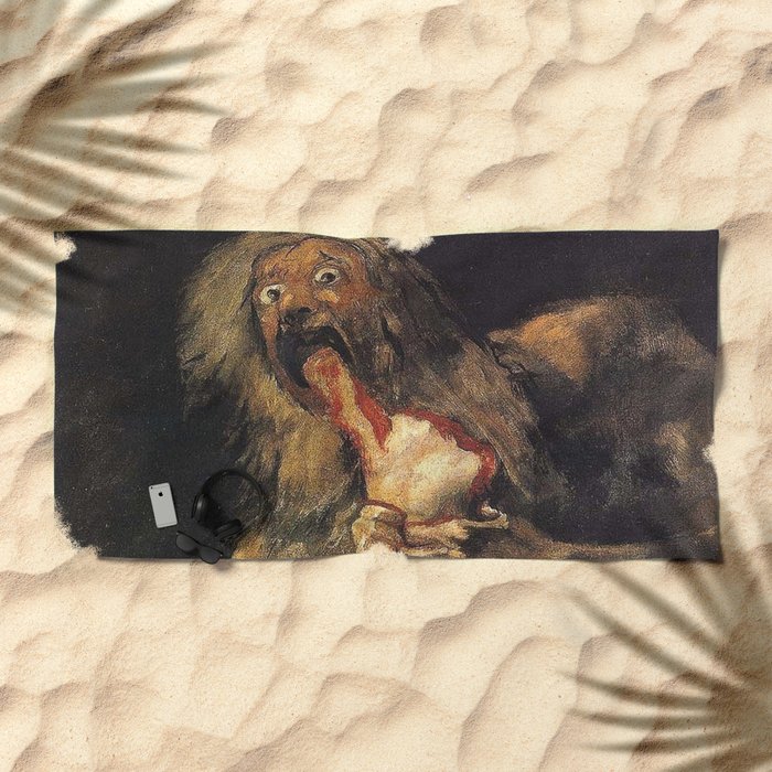 Saturn Devouring His Son Goya Beach Towel By Iconicpaintings