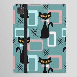 Mid Century black cat pattern iPad Folio Case