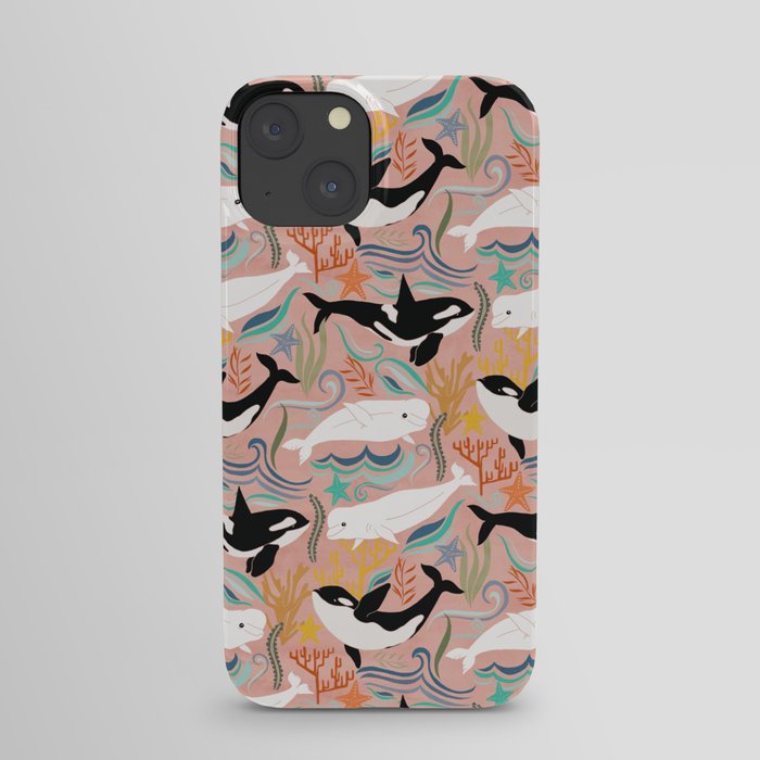 Canadian Whale Watching on Coral Pink iPhone Case