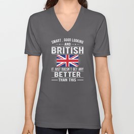 British Flag Great Britain Heritage British Roots V Neck T Shirt