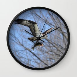Osprey and Prey - Wildlife Photography Wall Clock