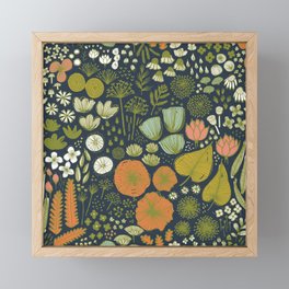 Botanical Sketchbook M+M Navy by Friztin Framed Mini Art Print