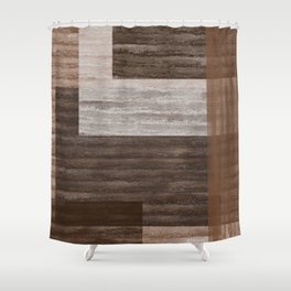 MVB Faux Patchwork Western Brown Shower Curtain