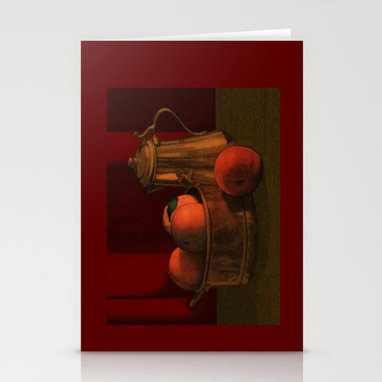 Still life with peaches Stationery Cards